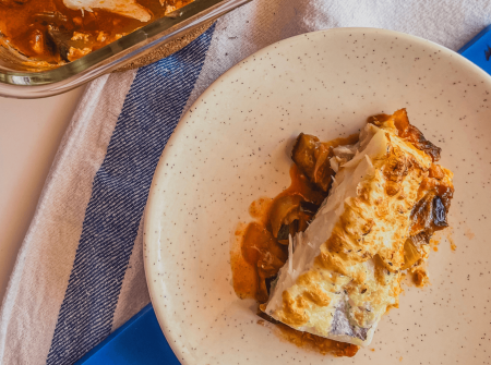 Bacalao Gratinado con Muselina de Ajo y pisto Bacalao Gratinado con Muselina de Ajo y pisto