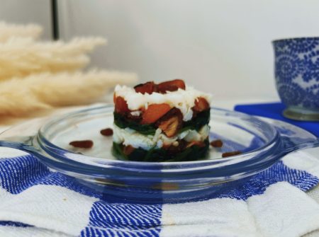 Timbales de bacalao y espinacas