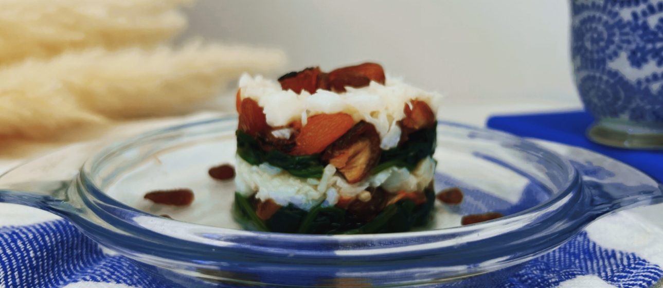 Timbales de bacalao y espinacas